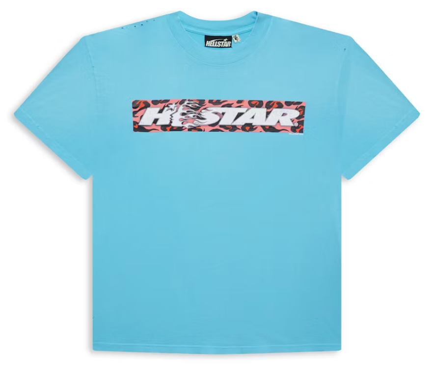 Hellstar Box Logo T-Shirt Blue