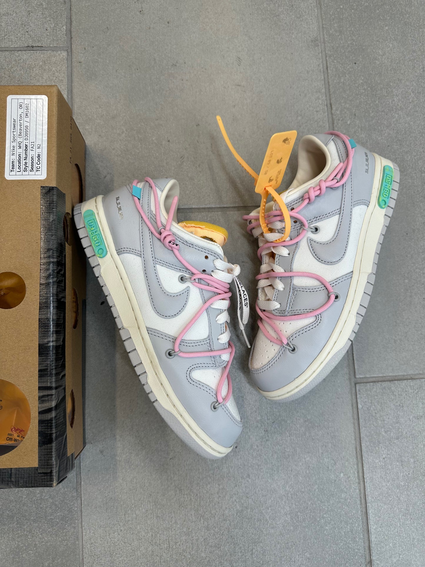 Nike Dunk Low Off-White Lot 9 Size 8 (Pre-Owned)