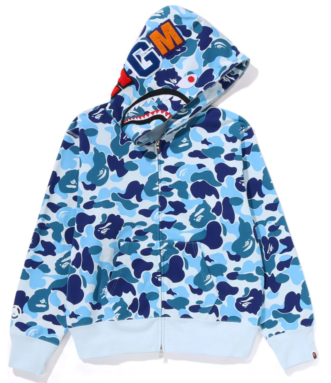 BAPE ABC Camo Shark Full Zip Hoodie Blue