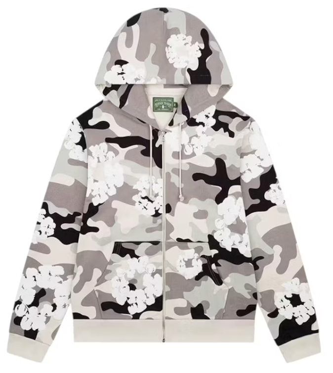 Denim Tears The Cotton Wreath Zip Sweatshirt White Camo