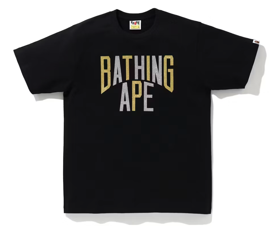 BAPE Glitter NYC Logo Tee Black