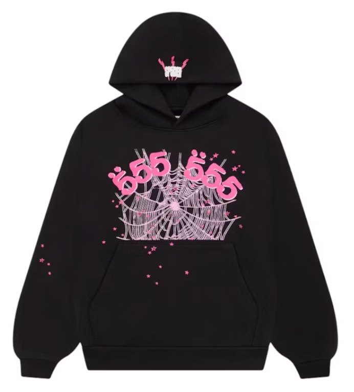 Sp5der Angel Number Hoodie Black