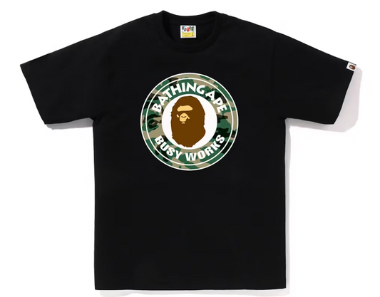 BAPE Woodland Camo Busy Tee - Black