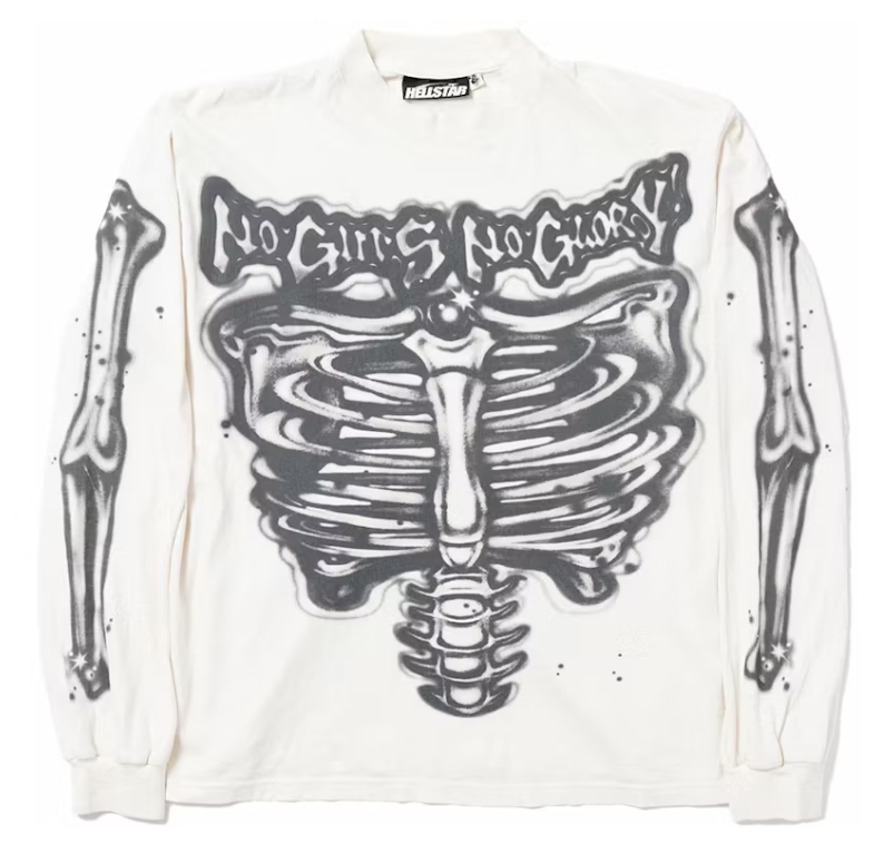 Airbrushed Bones Longsleeve White