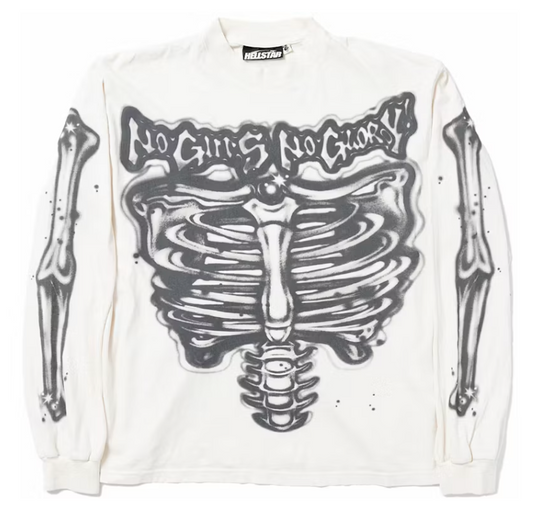 Airbrushed Bones Longsleeve White