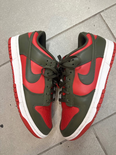 Nike Dunk Low Mystic Red Cargo Khaki Size 9 (Pre-Owned)