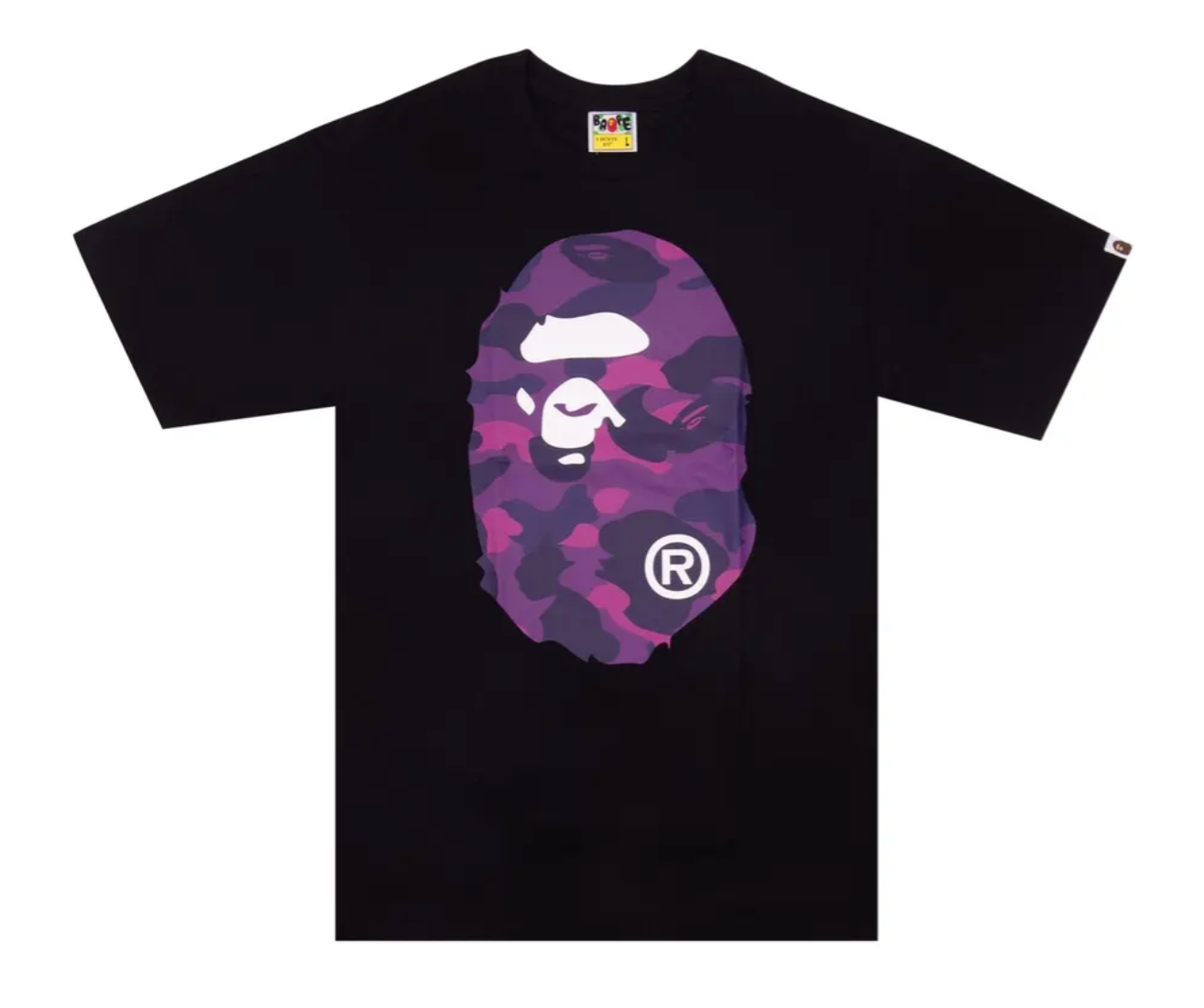 BAPE Color Camo Big Ape Head Tee Black/Purple